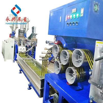 Giá tốt. Máy chế tạo dây đai đóng gói PP hai vít, Máy đẩy dây đai PP 9mm trực tuyến
