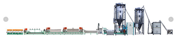 Twin Screw 4 Straps 800kg/hr PET Package Strap Band Extrusion Line , PET Packing Belt Extrusion Equipment