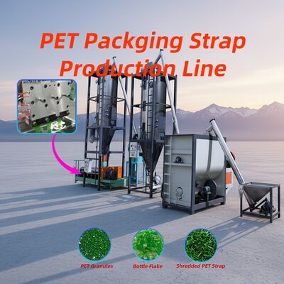 Giá tốt. Máy sản xuất dây đai PET với công suất 200-350Kg/giờ và vật liệu trục vít 38CrMoALA cho sản xuất dây đai rộng 9-32mm trực tuyến