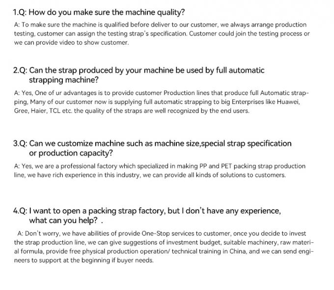 Dây đai nhựa PP sản xuất dây chuyền Chống ăn mòn PP Đóng gói dây đai đùn làm máy 20